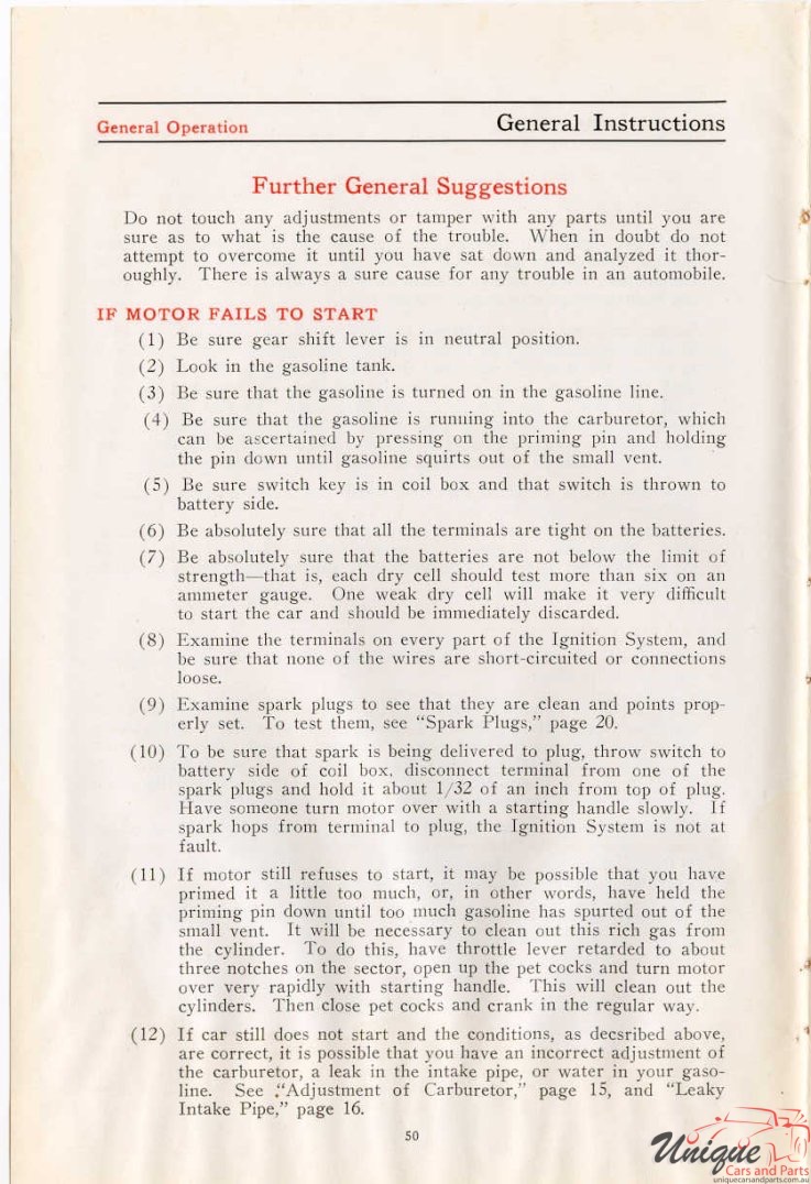 1912 Studebaker E-M-F 30 Operation Manual Page 56